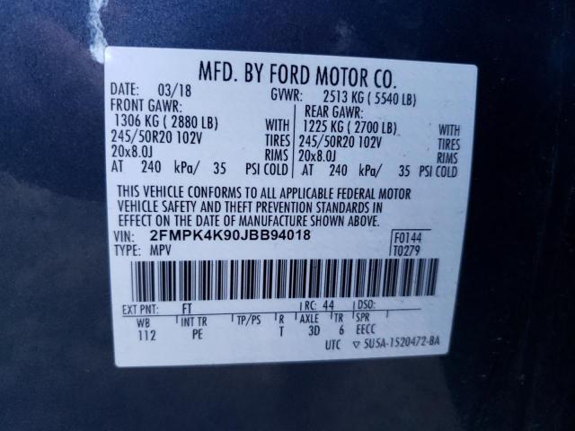 2FMPK4K90JBB94018 Ford Edge Titanium