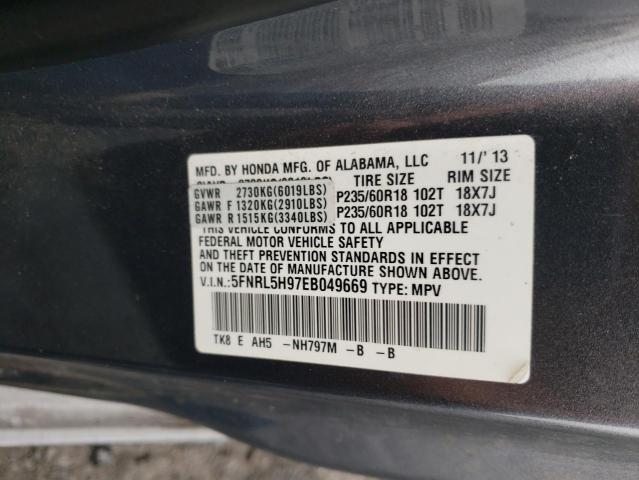 5FNRL5H97EB049669 2014 HONDA ODYSSEY, photo no. 13