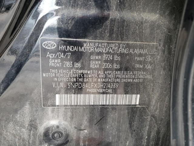 5NPD84LFXJH214239 Hyundai ELANTRA SEL