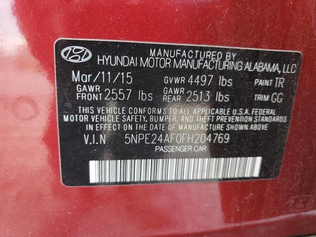 5NPE24AF0FH204769 Hyundai SONATA SE