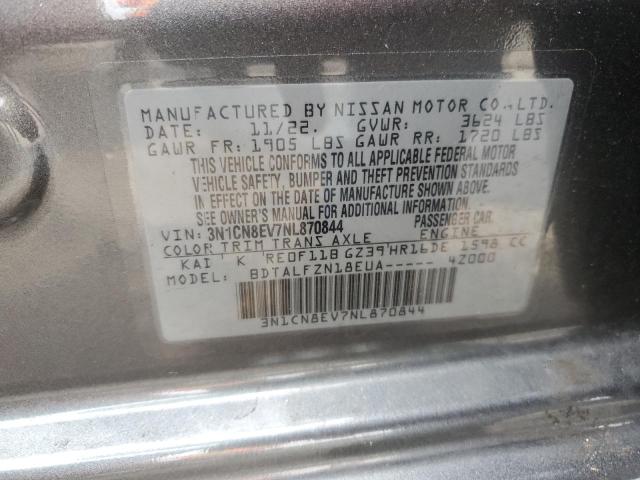 3N1CN8EV7NL870844 Nissan VERSA SV
