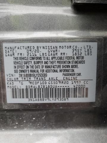 3N1AB8BV9LY293089 Nissan SENTRA S
