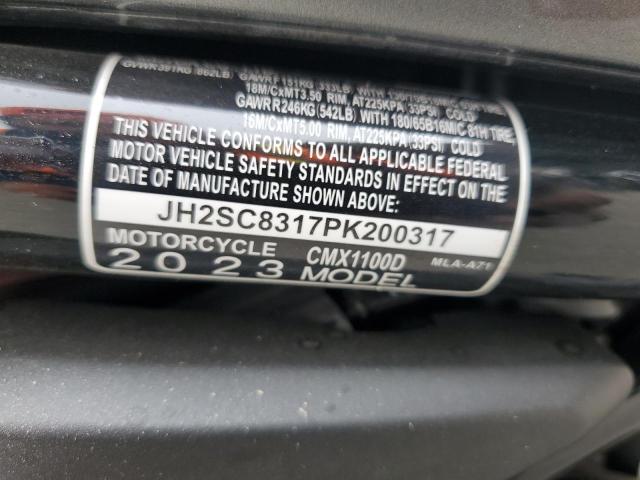 2023 HONDA CMX1100 D JH2SC8317PK200317