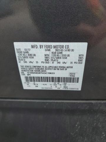 1FM5K8D87HGC19633 Ford EXPLORER XLT