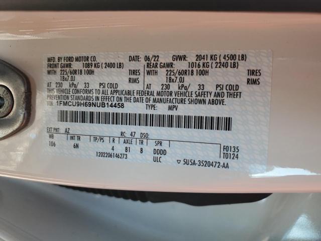 1FMCU9H69NUB14458 Ford ESCAPE SEL