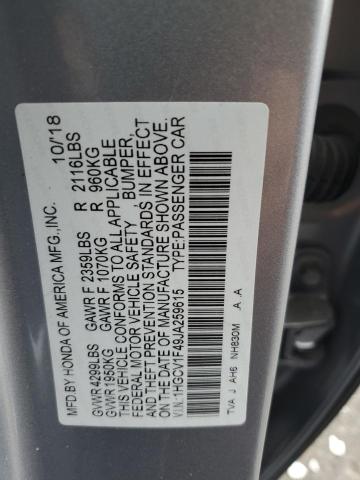 1HGCV1F49JA259615 | 2018 HONDA ACCORD EX