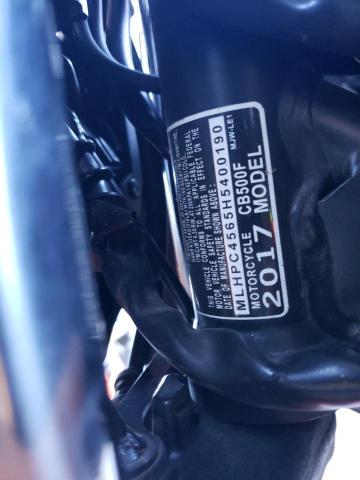 2017 HONDA CB500 F MLHPC4565H5400190
