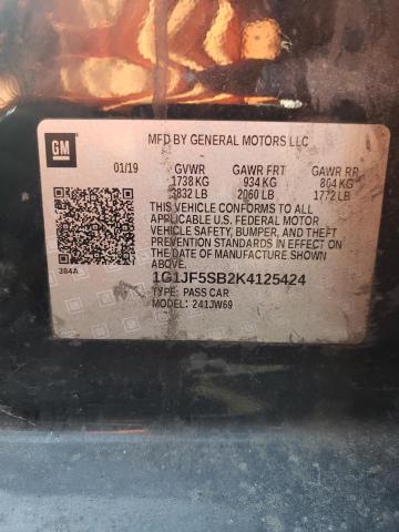 2019 CHEVROLET SONIC PREM - 1G1JF5SB2K4125424