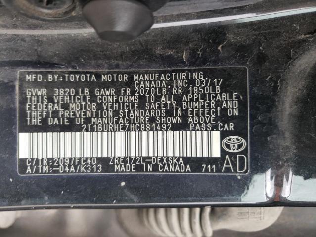 2017 TOYOTA COROLLA L - 2T1BURHE7HC881492