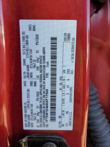 1FTEW1E46KKF17509 Ford F150 Supercrew