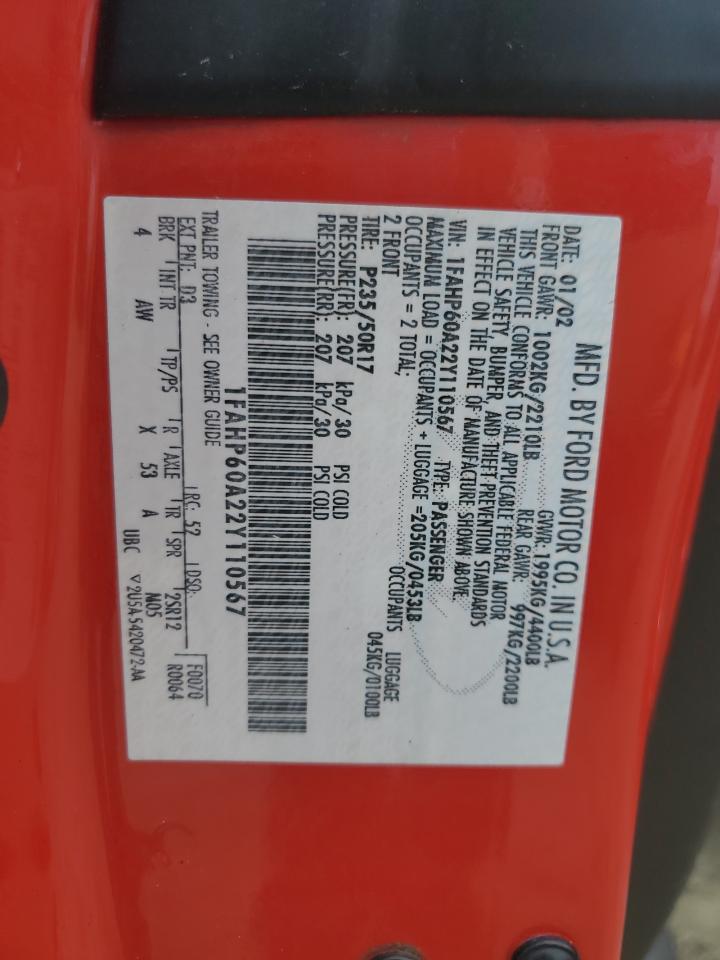 1FAHP60A22Y110567 2002 Ford Thunderbird