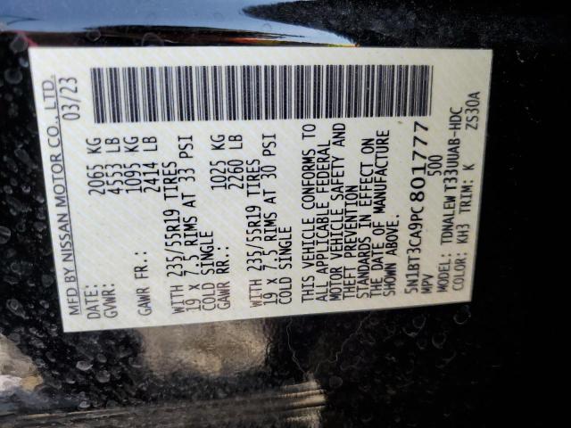 5N1BT3CA9PC801777 Nissan Rogue Sl