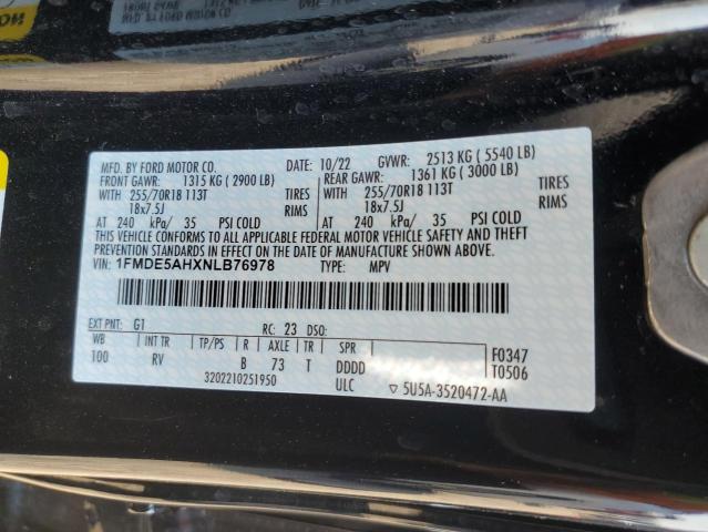 1FMDE5AHXNLB76978 Ford Bronco Base
