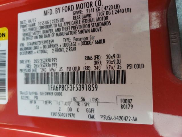 1FA6P8CF3F5391859 2015 FORD MUSTANG, photo no. 13