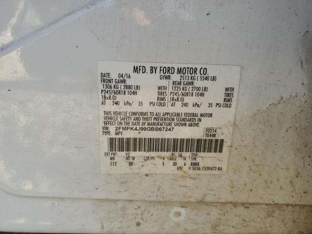 2FMPK4J99GBB67247 Ford EDGE SEL