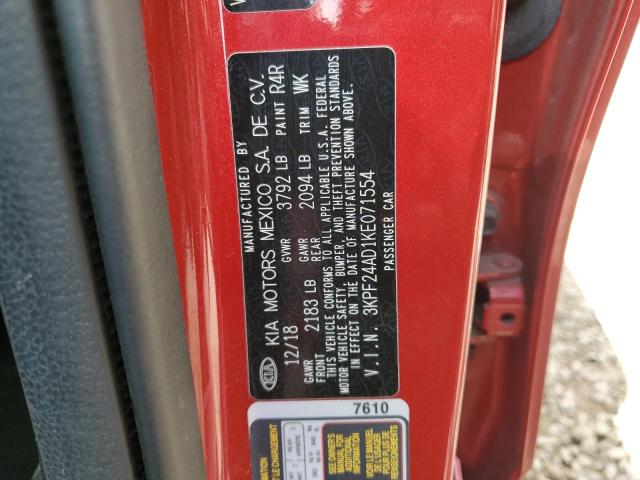 3KPF24AD1KE071554 KIA FORTE FE