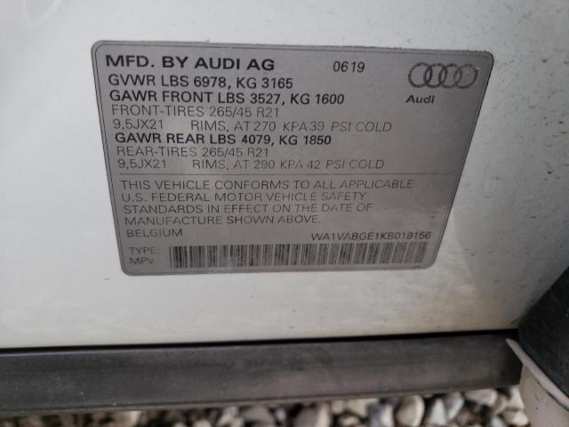 WA1VABGE1KB019156 Audi E-Tron PRE 10