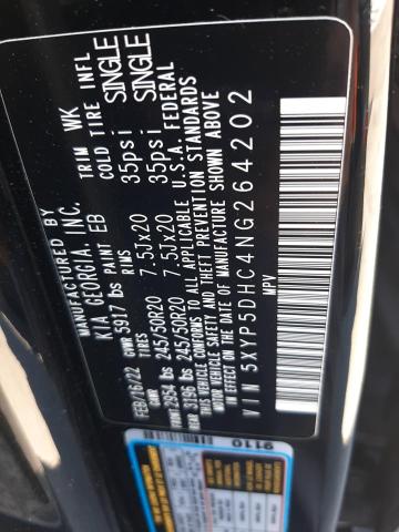 5XYP5DHC4NG264202 KIA Telluride Sx