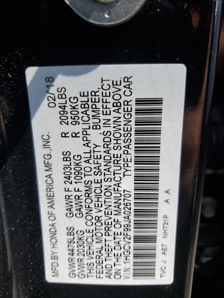 1HGCV2F99JA026707 2018 Honda Accord Touring