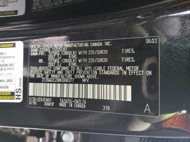 2022 LEXUS NX 350 2T2GGCEZ0NC006277