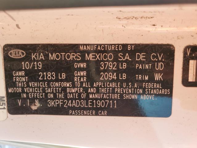 3KPF24AD3LE190711 Kia Forte FE 12