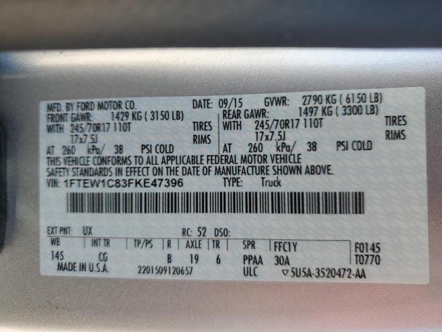 1FTEW1C83FKE47396 Ford F150 Supercrew