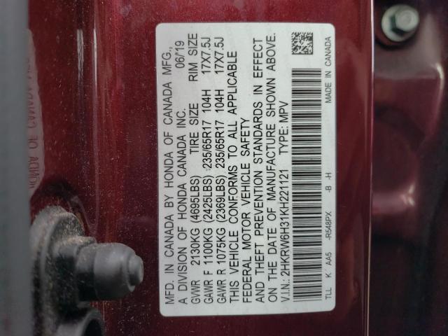 2HKRW6H31KH221121 Honda CR-V LX