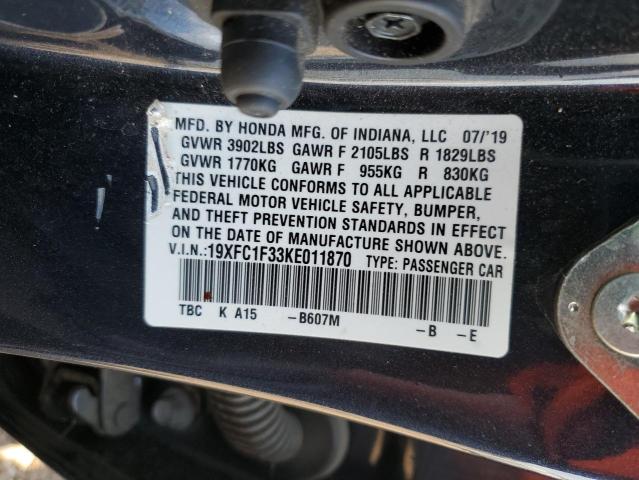 2019 HONDA CIVIC EX - 19XFC1F33KE011870