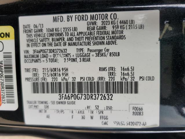 VIN 3FA6P0G73DR372632 2013 Ford Fusion, S no.12