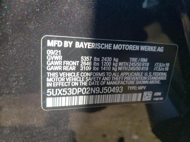 5UX53DP02N9J50493 BMW X3 Xdrive30i