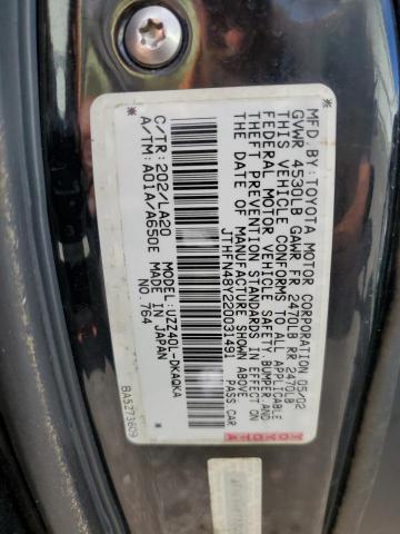 2002 Lexus Sc 430 VIN: JTHFN48Y220031491 Lot: 68804923