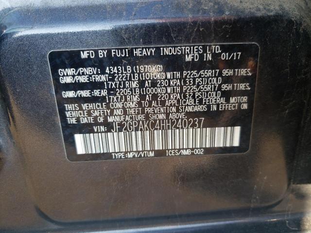 JF2GPAKC4HH240237 Subaru Crosstrek Limited
