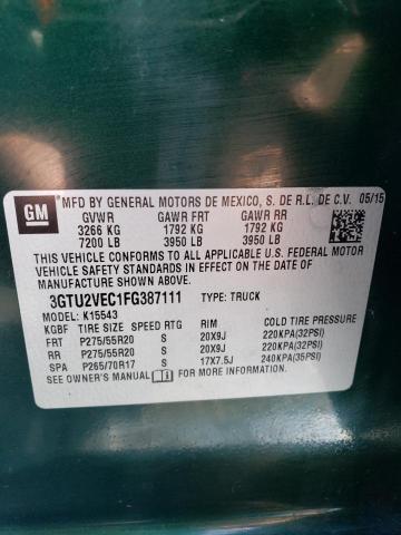 2015 GMC SIERRA K15 - 3GTU2VEC1FG387111