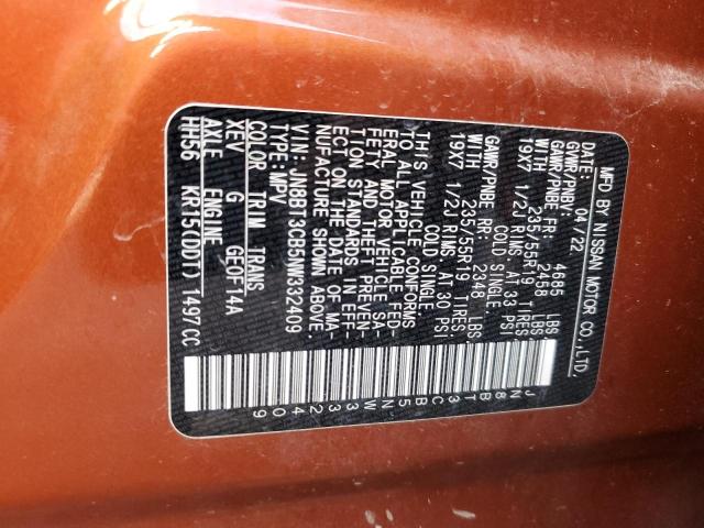JN8BT3CB5NW332409 Nissan Rogue Sl