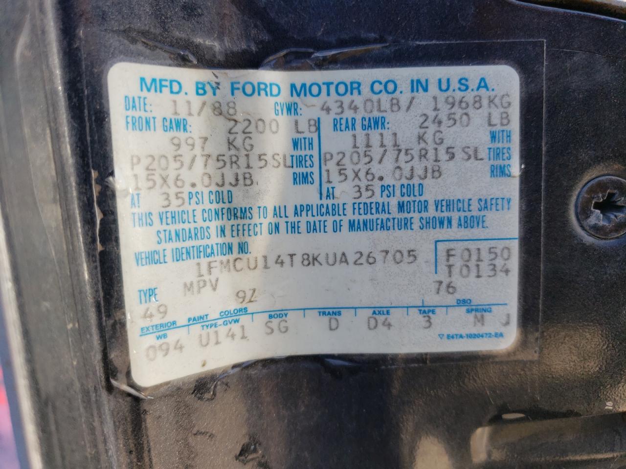 1FMCU14T8KUA26705 1989 Ford Bronco Ii
