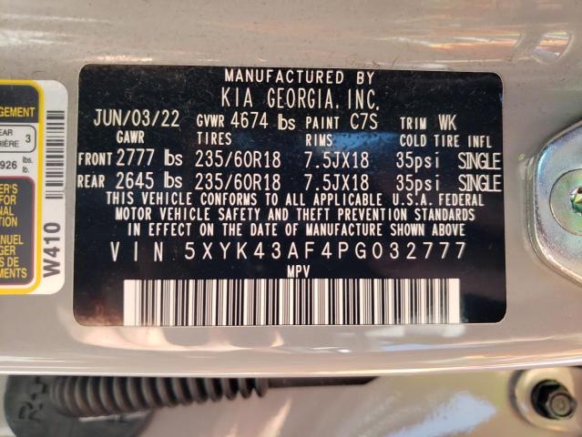 5XYK43AF4PG032777 KIA Sportage Sx