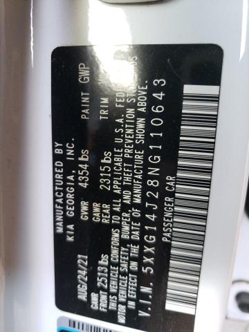 5XXG14J28NG110643 KIA K5 LXS