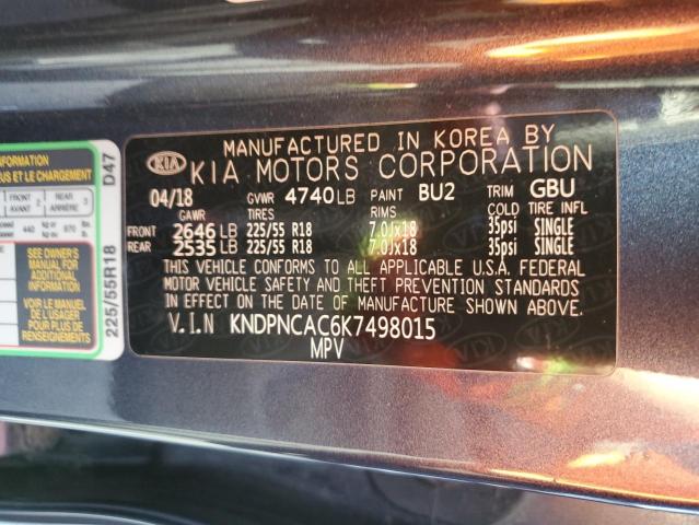 KNDPNCAC6K7498015 KIA Sportage Ex