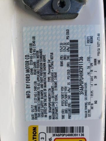 3FA6P0PU4HR391136 Ford Fusion Se Phev
