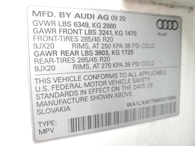 WA1LXAF75MD013080 2021 AUDI Q7, photo no. 13