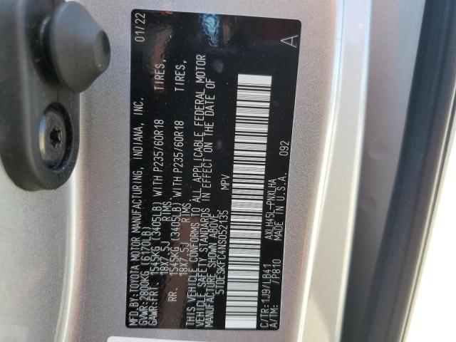 2022 TOYOTA PLATINUM - 5TDESKFC4NS052135