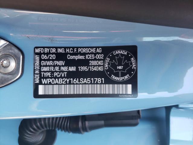 2020 PORSCHE TAYCAN 4S - WP0AB2Y16LSA51781