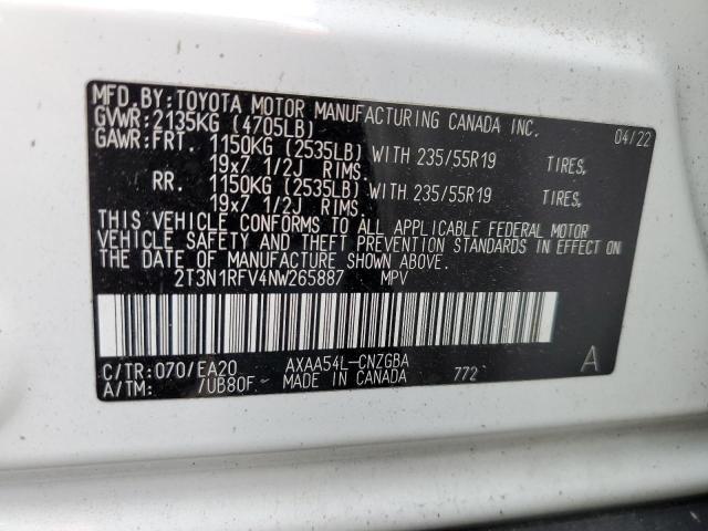 2022 TOYOTA RAV4 LIMIT - 2T3N1RFV4NW265887