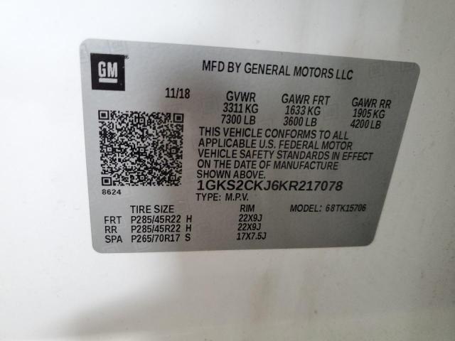 2019 GMC YUKON DENA - 1GKS2CKJ6KR217078