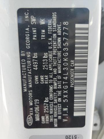 5XXGT4L30KG357778 KIA Optima Lx