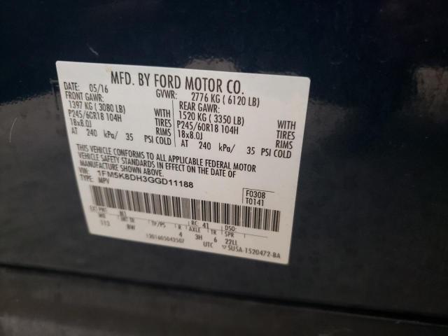 2016 FORD EXPLORER X - 1FM5K8DH3GGD11188