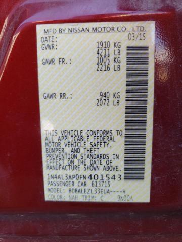 1N4AL3AP0FN401543 Nissan ALTIMA 2.5