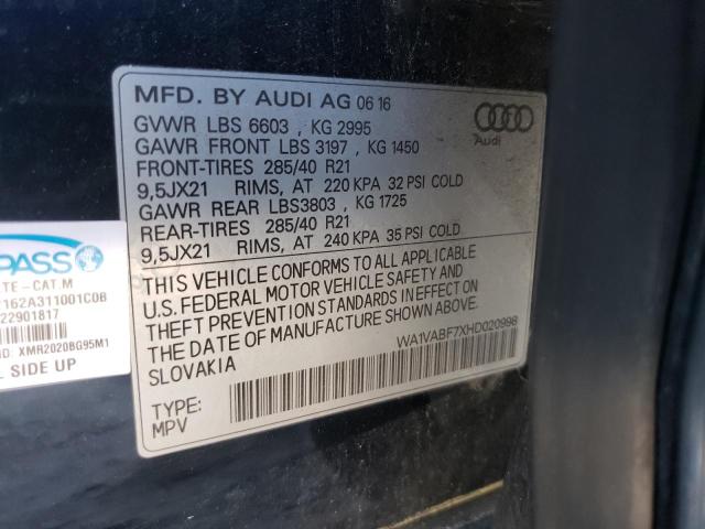 WA1VABF7XHD020998 2017 AUDI Q7, photo no. 13