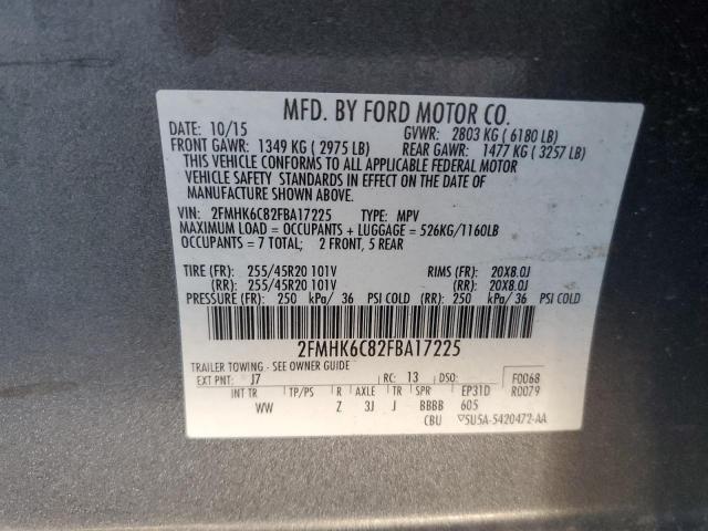 2015 Ford Flex Sel VIN: 2FMHK6C82FBA17225 Lot: 69061013