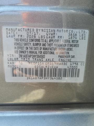 3N1AB7AP3HY364582 | 2017 NISSAN SENTRA S